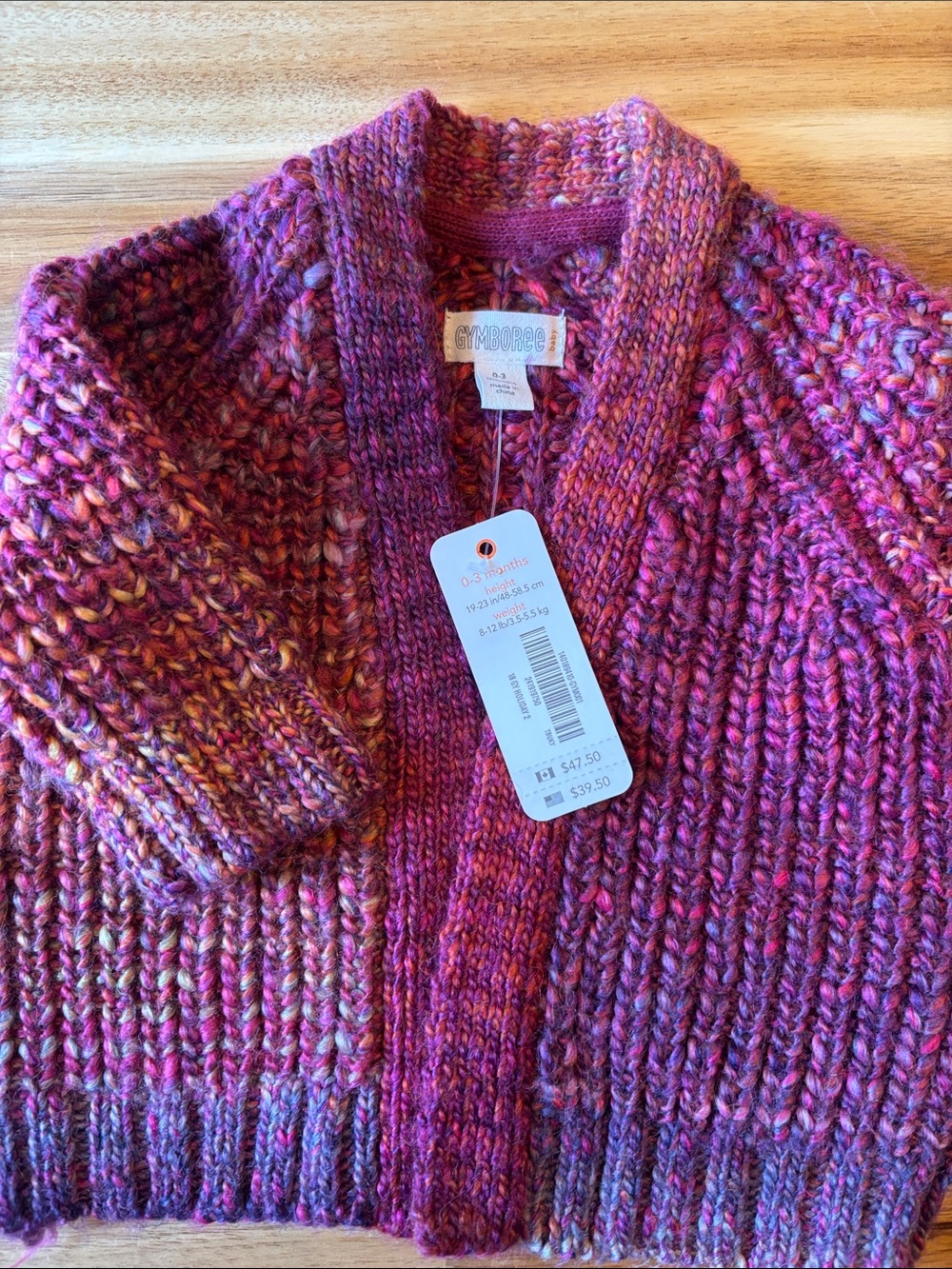 Gymboree Chunky Knit Open Cardigan Sweater - Pink Blend 0-3 months